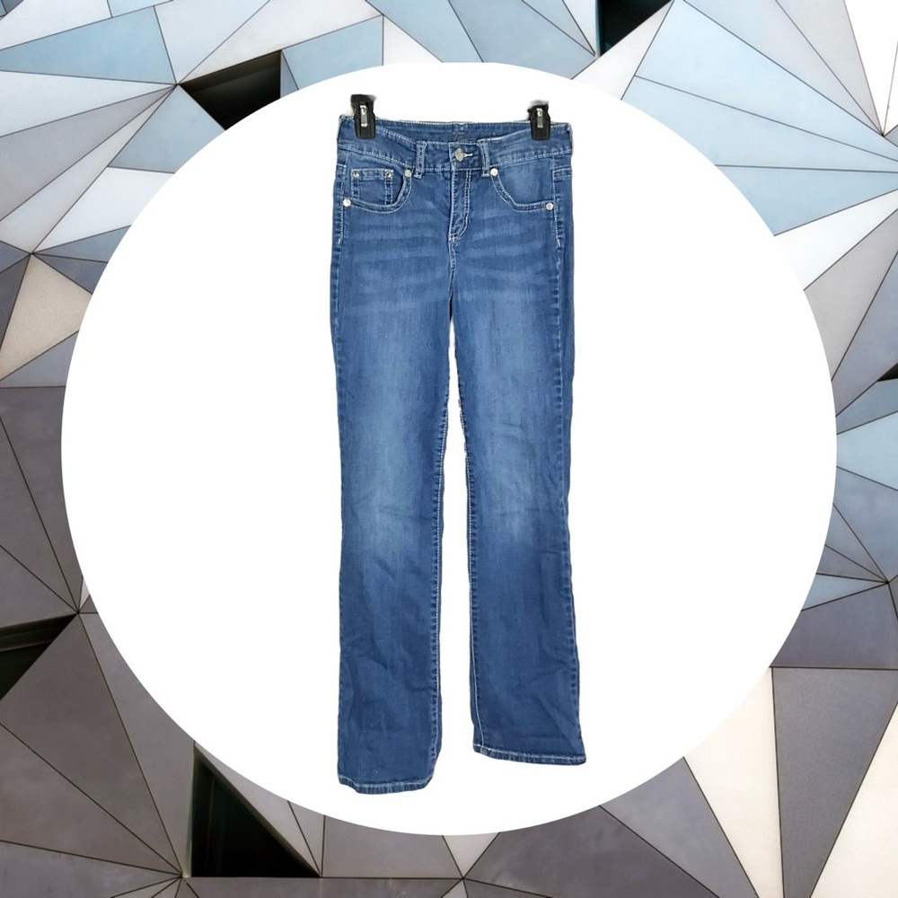 Code Bleu (CB) Blue Jeans w Bling Gems/Stitched Back Pockets Women Sz 4